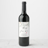 Étiquette Pour Bouteilles De Vin Grossesse Buvez Ceci Pour Moi Bébé Révéler Floral (Devant)