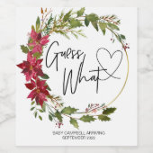 Étiquette Pour Bouteilles De Vin Grossesse Devine quel bébé révèle Noël Preggo (Étiquettes simples)