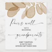 Étiquette Pour Bouteilles De Vin Grossesse Faire-part grand-parents (Étiquettes simples)