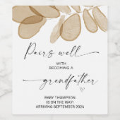 Étiquette Pour Bouteilles De Vin Grossesse Faire-part grand-père (Étiquettes simples)