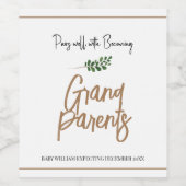 Étiquette Pour Bouteilles De Vin Grossesse unique Faire-part grand-parents (Étiquettes simples)
