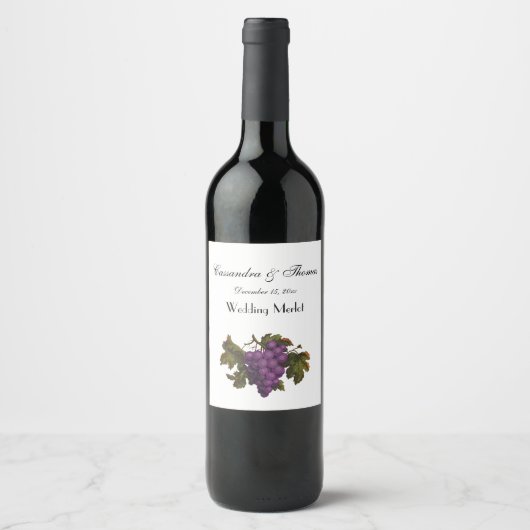 Étiquette Pour Bouteilles De Vin Groupe de raisins violets do-it-yourself Arrière - (Devant)