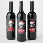 Étiquette Pour Bouteilles De Vin Grunge Skull Père Noël (Bouteilles)