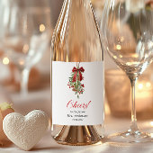 Étiquette Pour Bouteilles De Vin Guiirlande de Noël au ruban rouge pour Baby Shower