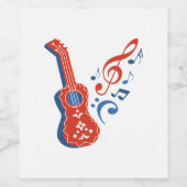 Étiquette Pour Bouteilles De Vin Guitare (Étiquettes simples)
