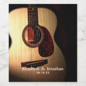 Étiquette Pour Bouteilles De Vin Guitare Rustique Moderne Musique Musicien Mariage (Étiquettes simples)