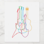 Étiquette Pour Bouteilles De Vin Guitares de couleur Electric Acoustic classique ca (Étiquettes simples)