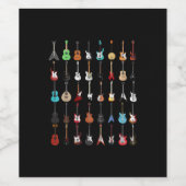 Étiquette Pour Bouteilles De Vin Guitariste Guitare instrument de musique Rock et R (Étiquettes simples)