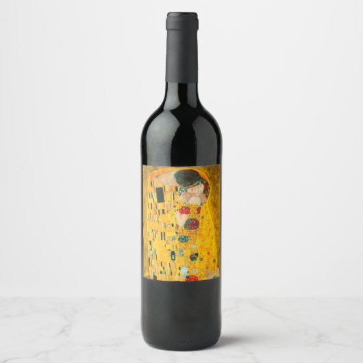 Étiquette Pour Bouteilles De Vin Gustav Klimt Le Baiser (Devant)