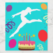 Étiquette Pour Bouteilles De Vin Gymnastique fête d'anniversaire (Étiquettes simples)