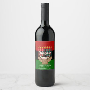 Étiquette Pour Bouteilles De Vin HABARI GANI Kwanzaa
