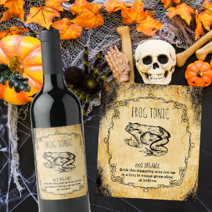 Étiquette Pour Bouteilles De Vin Halloween apothecaire vintage