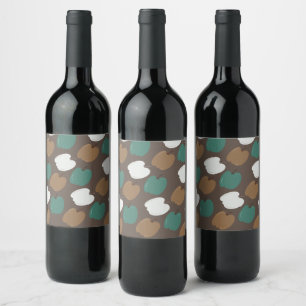 Étiquette Pour Bouteilles De Vin Halloween automne citrouilles ton terre