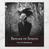 Étiquette Pour Bouteilles De Vin Halloween crâne d'oiseau déplaisant (Étiquettes simples)