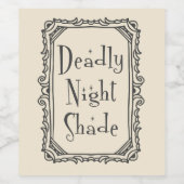Étiquette Pour Bouteilles De Vin Halloween Deaded Night Shade (Étiquettes simples)