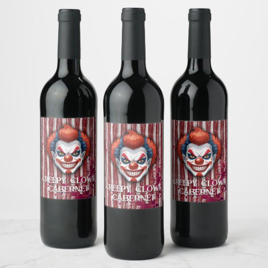 Étiquette Pour Bouteilles De Vin Halloween du Carnaval de Clown déplaisant (Bouteilles)