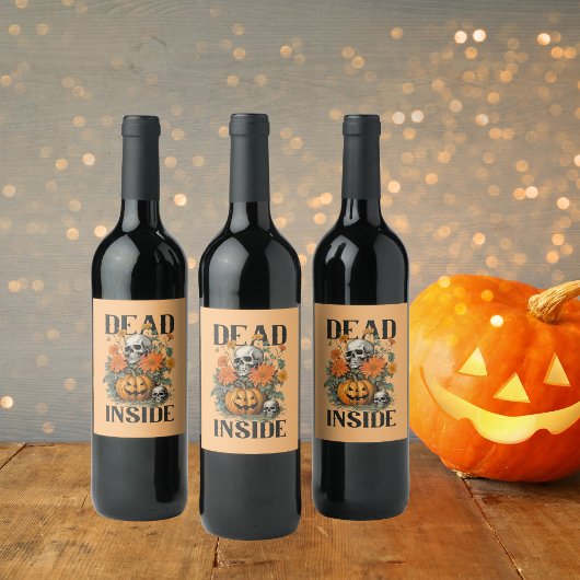Étiquette Pour Bouteilles De Vin Halloween éffrayant et Citrouille