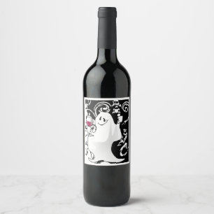 Étiquette Pour Bouteilles De Vin Halloween fantôme et spiritueux Étiquette du vin