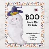 Étiquette Pour Bouteilles De Vin Halloween Ghost personnalisé (Étiquettes simples)