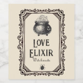 Étiquette Pour Bouteilles De Vin Halloween Love elixir Boissons Éffrayant (Étiquettes simples)