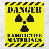 Étiquette Pour Bouteilles De Vin Halloween matière RADIOACTIVE drôle (Étiquettes simples)