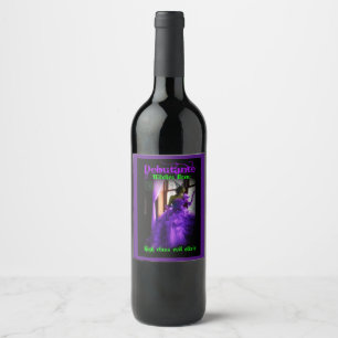 Étiquette Pour Bouteilles De Vin Halloween Purple Witch