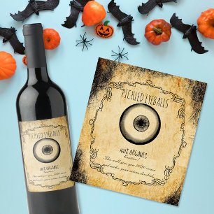 Étiquette Pour Bouteilles De Vin Halloween vintage de Pickled