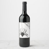Étiquette Pour Bouteilles De Vin Halloween Web Black Spider (Devant)