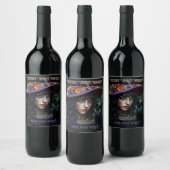 Étiquette Pour Bouteilles De Vin Halloween Witch and Black Cat (Bouteilles)
