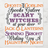 Étiquette Pour Bouteilles De Vin Hallween, Ghosts Goblins Fête d'Halloween (Étiquettes simples)