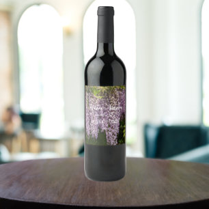 Étiquette Pour Bouteilles De Vin Hangement de fleurs de bactéries mauves personnali