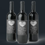 Étiquette Pour Bouteilles De Vin Hanging Heart Tree Chalkboard Mariage Collection<br><div class="desc">Célébrez dans le style avec ces élégants étiquettes de bouteilles de vin mariages de style vintage. La conception est facile à personnaliser avec votre propre libellé et des articles mariages correspondants peuvent être trouvés dans la collection.</div>
