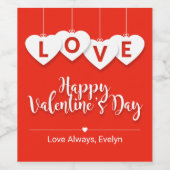 Étiquette Pour Bouteilles De Vin Hanging LOVE Lettres Heureuse Sainte-Valentin (Étiquettes simples)