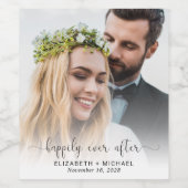 Étiquette Pour Bouteilles De Vin Happily Ever After Photo Wedding (Étiquettes simples)