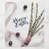 ÉTIQUETTE POUR BOUTEILLES DE VIN HAPPY EASTER (Étiquettes simples)