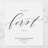 Étiquette Pour Bouteilles De Vin Happy First Home - Vin ou bouteille de vin mousseu (Étiquettes simples)