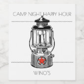 Étiquette Pour Bouteilles De Vin Happy Hour de la nuit du camp (Étiquettes simples)