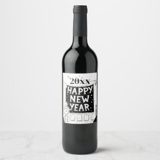 Étiquette Pour Bouteilles De Vin Happy new year & year personalize