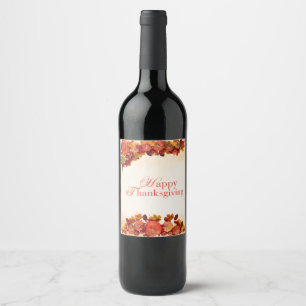 Étiquette Pour Bouteilles De Vin Happy thanksgiving