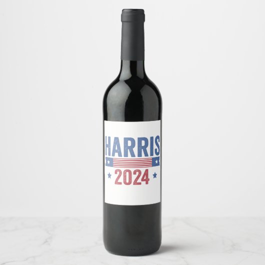 Étiquette Pour Bouteilles De Vin Harris Pour Président Élections Démocrates América (Devant)