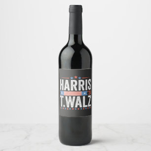Étiquette Pour Bouteilles De Vin Harris Walz Élection 2024 Kamala Tim Waltz