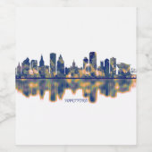 Étiquette Pour Bouteilles De Vin Hartford Skyline (Étiquettes simples)