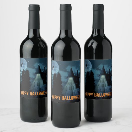 Étiquette Pour Bouteilles De Vin Haunted Goth Mansion Halloween (Bouteilles)