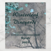 Étiquette Pour Bouteilles De Vin Haut Turquoise "Winterleaf", Ensemble de 6 Étiquet (Étiquettes simples)