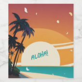 Étiquette Pour Bouteilles De Vin Hawaiian/Aloha/Tropical/plage (Étiquettes simples)