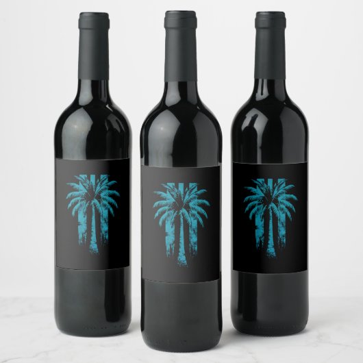 Étiquette Pour Bouteilles De Vin Hawaiian Beach Summer Vacances Tropical Palm Tree (Bouteilles)