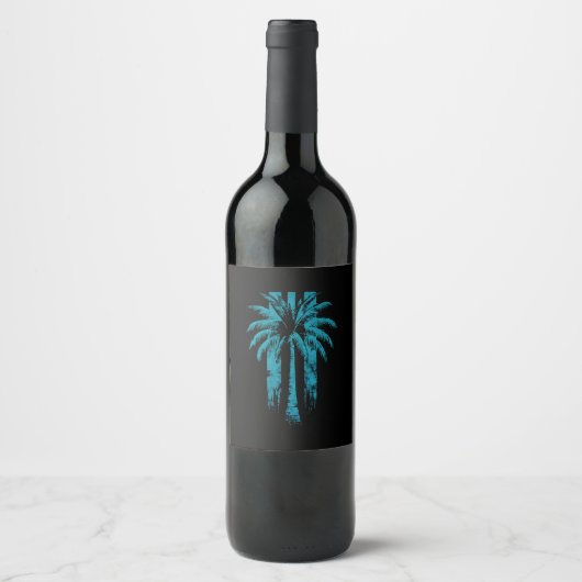 Étiquette Pour Bouteilles De Vin Hawaiian Beach Summer Vacances Tropical Palm Tree (Devant)