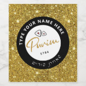 Étiquette Pour Bouteilles De Vin Hébreu juif Purim Mishloach Manot Custom Gold (Étiquettes simples)