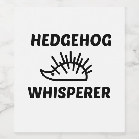 ÉTIQUETTE POUR BOUTEILLES DE VIN HEDGEHOG WHISPERER (Étiquettes simples)