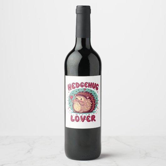 Étiquette Pour Bouteilles De Vin Hedgehug Lover (Devant)